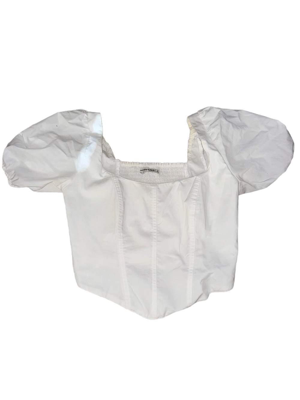 A&F White Puff Sleeve Corset Top